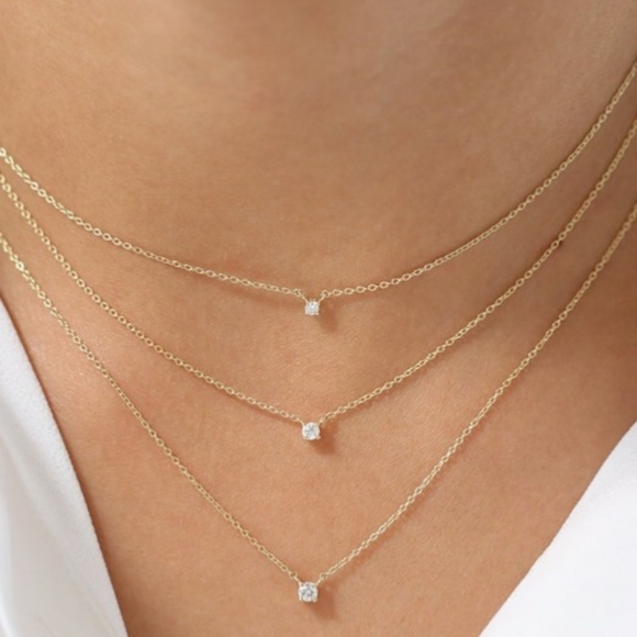 Diamond Solitaire Necklace - Picture 1 of 2
